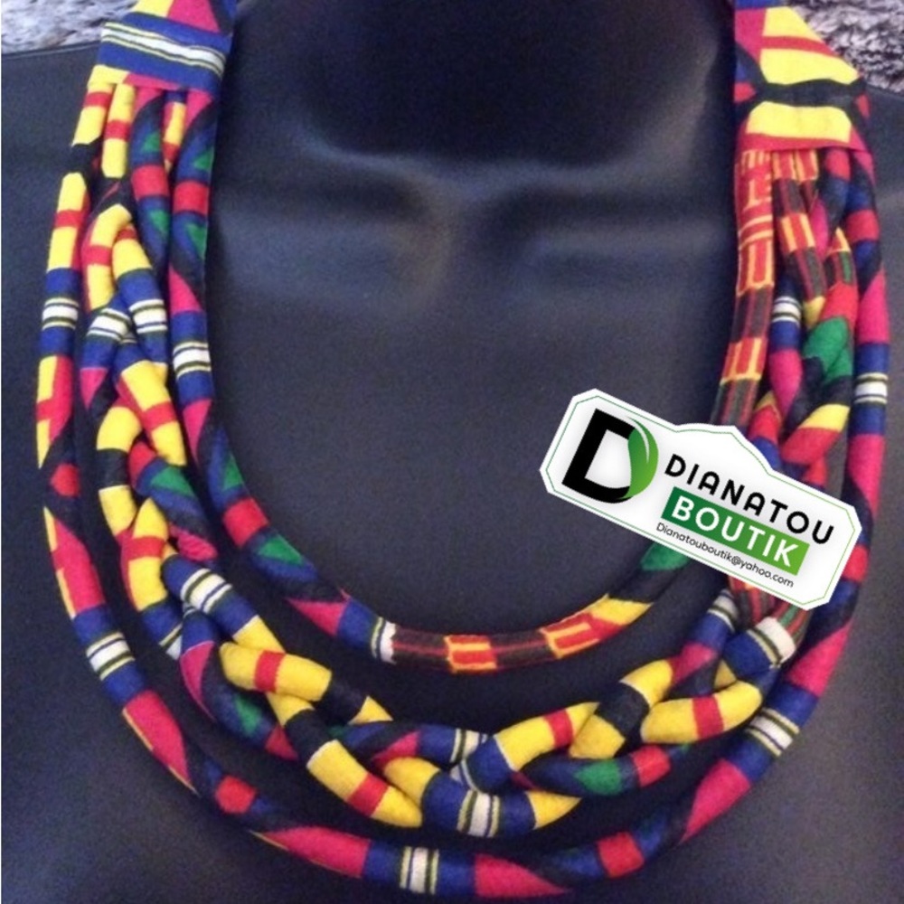 Multicolor African Fabric Maasai Inspired Necklace